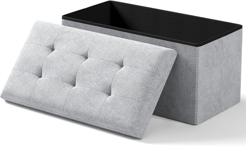 OS MOTOR Folding Storage Ottoman Bench, Dark Gray, 30 Inches | Multi-Function...