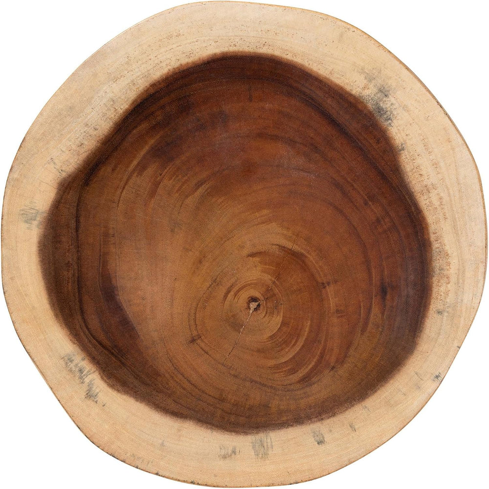 bali & pari Jia Suar Wood End Table - Handcrafted Side Table with Live Ed...