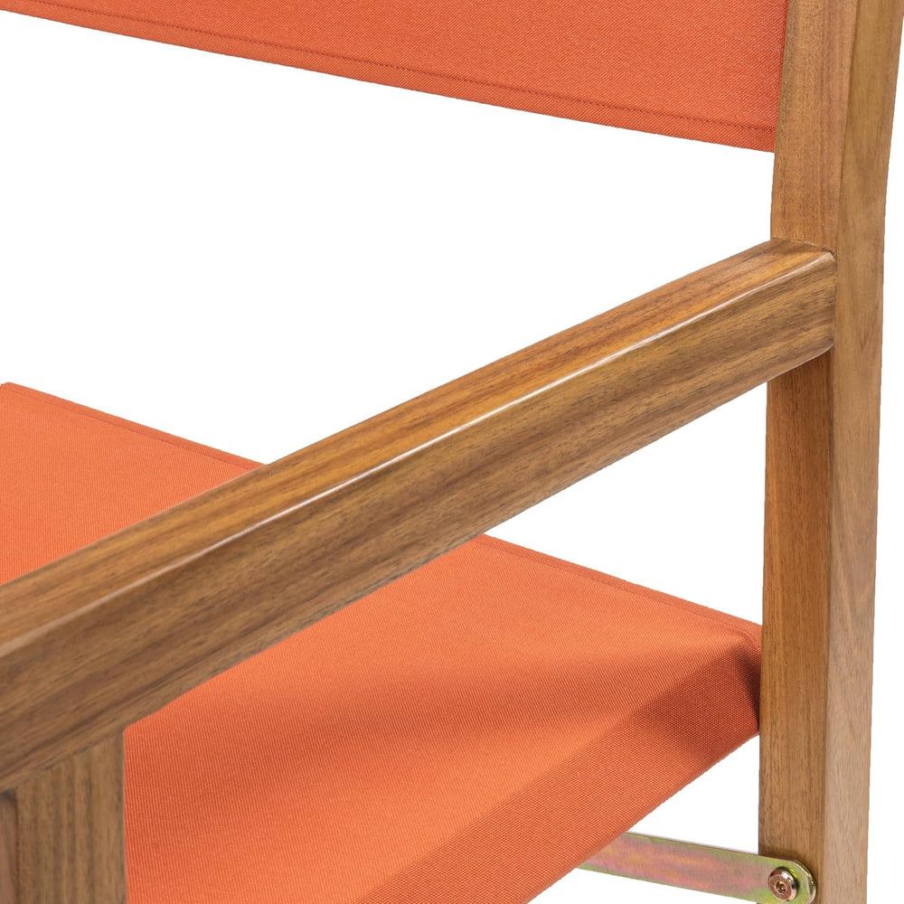 JONATHAN Y Cukor Acacia Wood Folding Director Chair Set of 2, Orange