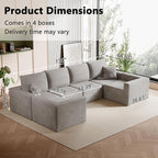 Homall Sectional Couches for Living Room, Modern Boneless Couch with Deep Seat, Upholstered Cloud Sofa, No Assembly Required (Grey, Oversized Sofa)
