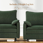 Vesgantti 40" Single Seat Sofa, Comfy Cloud Couch Deep Seat Upholstered Couch Chenille Modern Sofa with Armrest Pillow, Easy Assembly for Living Room, Bedroom and Apartment, Green