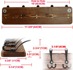 Dseap Coat Rack Wall Mounted - 24" Long 6 Tri Hooks, Heavy Duty Wooden Wall Coat Hanger Coat Hook for Clothes Hat Jacket Clothing, Weathered Blue and Black
