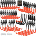40 Pack Utility Steel Heavy Duty Wall Mount Garage Hooks,with Anti-Slip Coating,for Hanging Bikes,Ladder,Ropes,Bulk Items,Power,Yard and Garden Tools