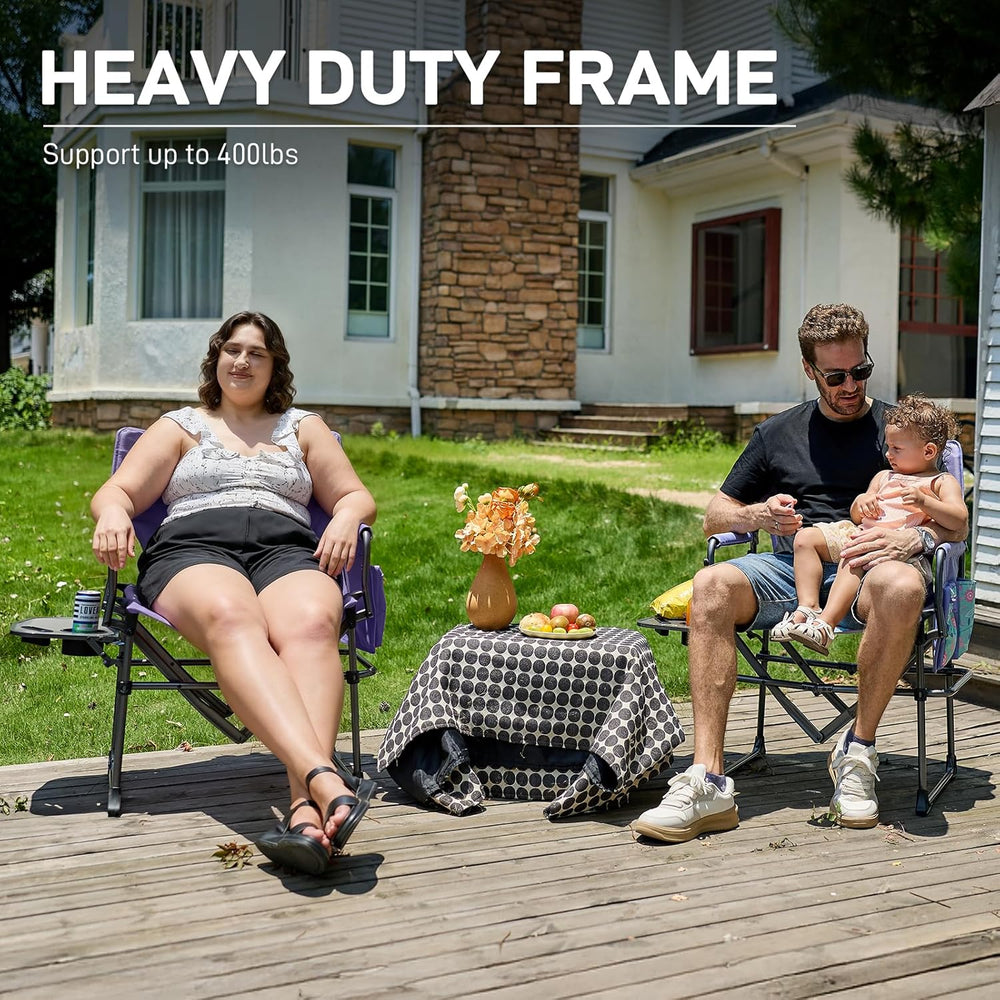 EVER ADVANCED Camping Directors' Chair with Side Table, Portable Folding ...