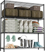Stand Shelf Wire Rust-Proof Outdoor Storage Shelving 4-Tier Utility Shelving Unit for Garden Home,Kitchen,Office Dark Grey 17.7" D x 47.3" W x 59.4" H