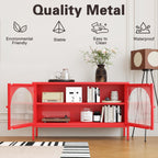 Metal Storage Cabinet with Doors and Shelves,2 Door TV Stand,Accent Cabinet，Metal Locker&Sideboard Buffet Cabinet&Bookshelf&Cupboard for Home,Office,Living Room