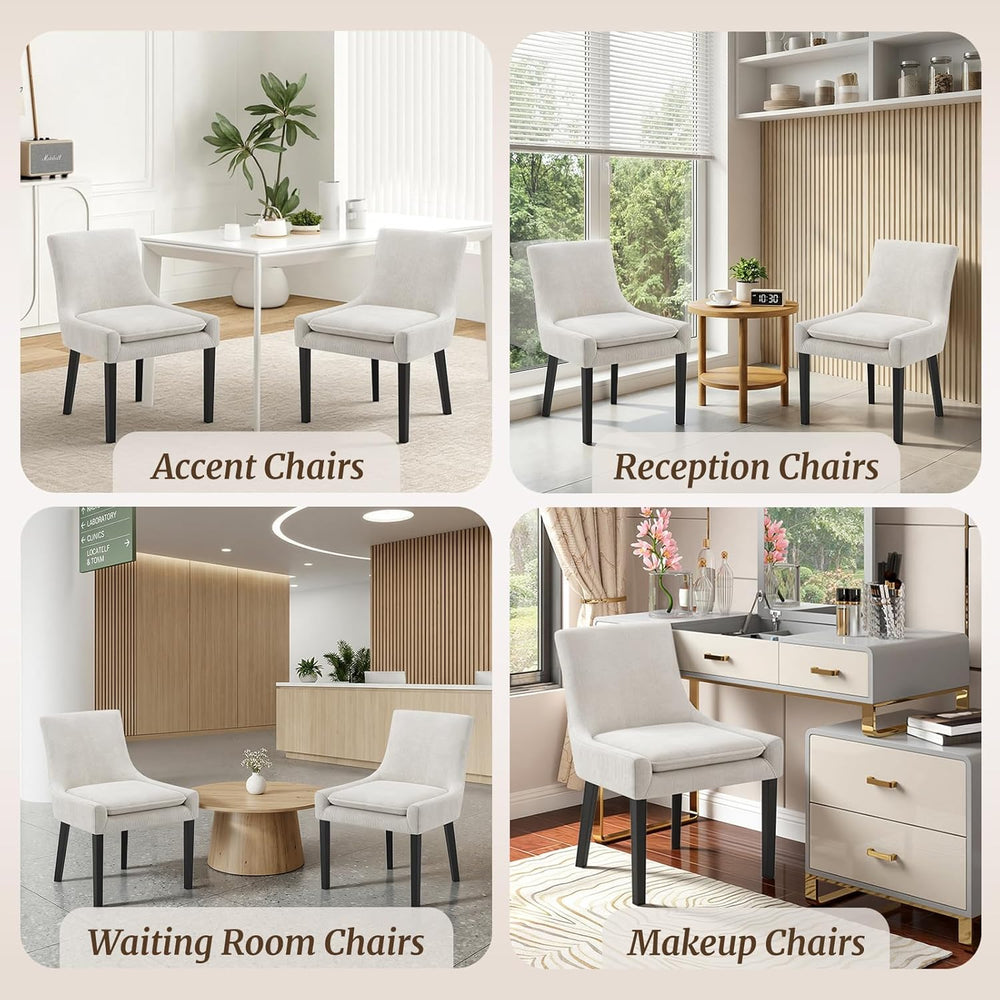 COLAMY Modern Dining Room Chairs Set of 4 with Mid Back and Wood Legs, Uphols...