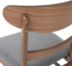 Christopher Knight Home Idalia Curved Leg Rectangular Dining Set, 5-Pcs Set, Natural Walnut / Dark Grey