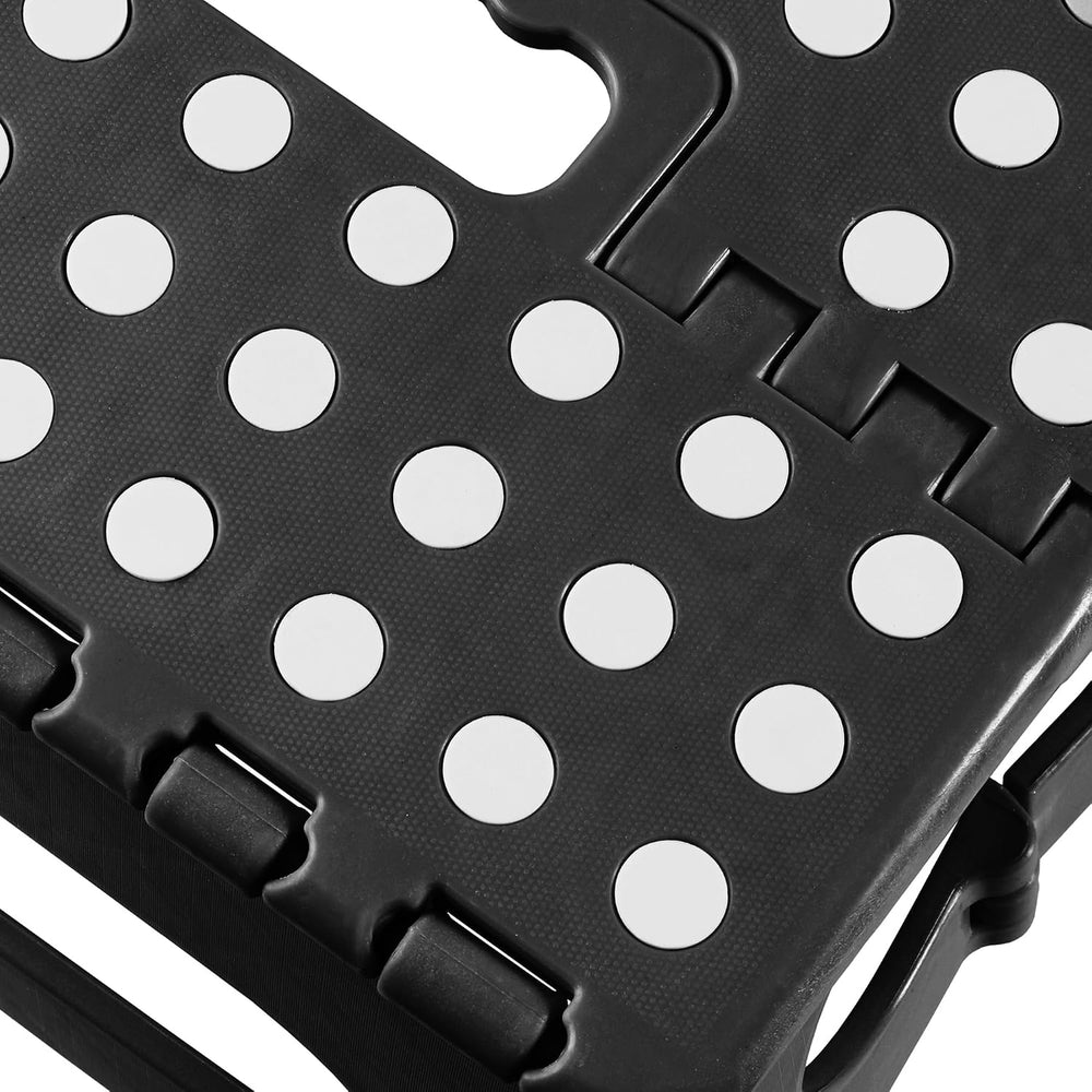 Casafield 16" Folding Step Stool with Handle (Set of 2), Black - Portabl...