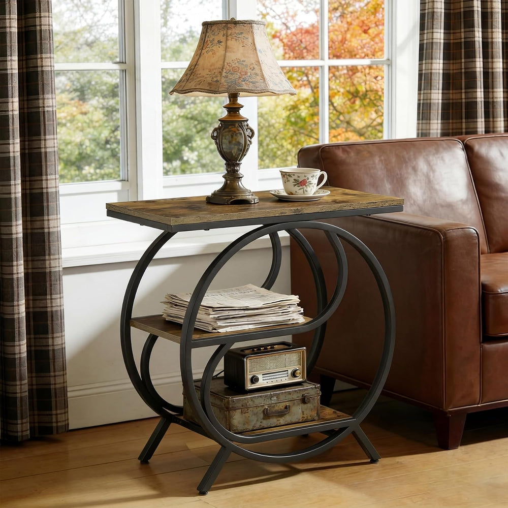 Tribesigns 3-Tier End Table, Industrial Side Table for Living Room, Small Rec...