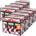 Clear Clothes Storage Bags, 8 Pack Closet Organizers and Under Bed Storage Containers, Foldable Moving Bags with Zippers for Comforter, Blanket, Bedding, Duvet, PVC Packing Bags 40L
