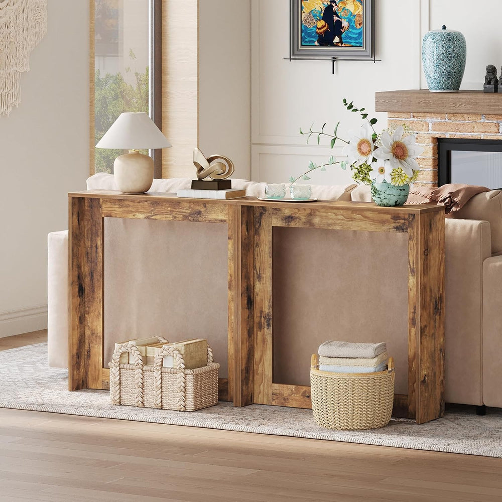 YATINEY Narrow Console Table, 29.5'' Small Farmhouse Entryway Table, ...