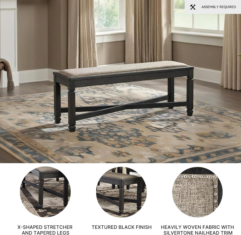 Signature Design by Ashley Tyler Creek Farmhouse Upholstered Dining Room Benc...