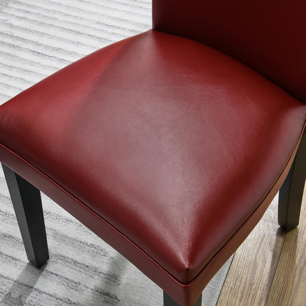 Set of 2 Retro Dining Chairs, Upholstered Parsons Chairs with Wooden Legs &am...