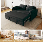 ERYE 3 in 1 Loveseat Sofa Convertible Sleeper Sofabed,Functional Recliner Daybed Love Seat Sofa&Couch W/Pull Out Couch Bed, Reclining Backrest and Pillows Armrests for Office Apartment RV Living Room