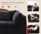 141'' Oversized Cloud Sectional Boneless Couch for Living Room, Modern Big Compressed U Shape Couch with 2 Ottoman 2 Throw Pillows, Comfy Chenille Deep Seat Memory Foam Spineless 6 Seater Sofa,Black | No Assembly Needed, Premium Chenille, Flexible Modu...
