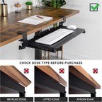 Mount-It! 24” Clamp-On Under Desk Keyboard Tray, Slide-Out Keyboard Drawer for Desk, Ergonomic Pull-Out Platform with Smooth Gliding Tracks, No-Drill C-Clamp Mount, Under Desk Keyboard Holder