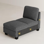 Belffin Modular Sectional Sleeper Sofa Bed with Extendable Length Deep Seat Cloud Couch for Living Room. Dark Grey