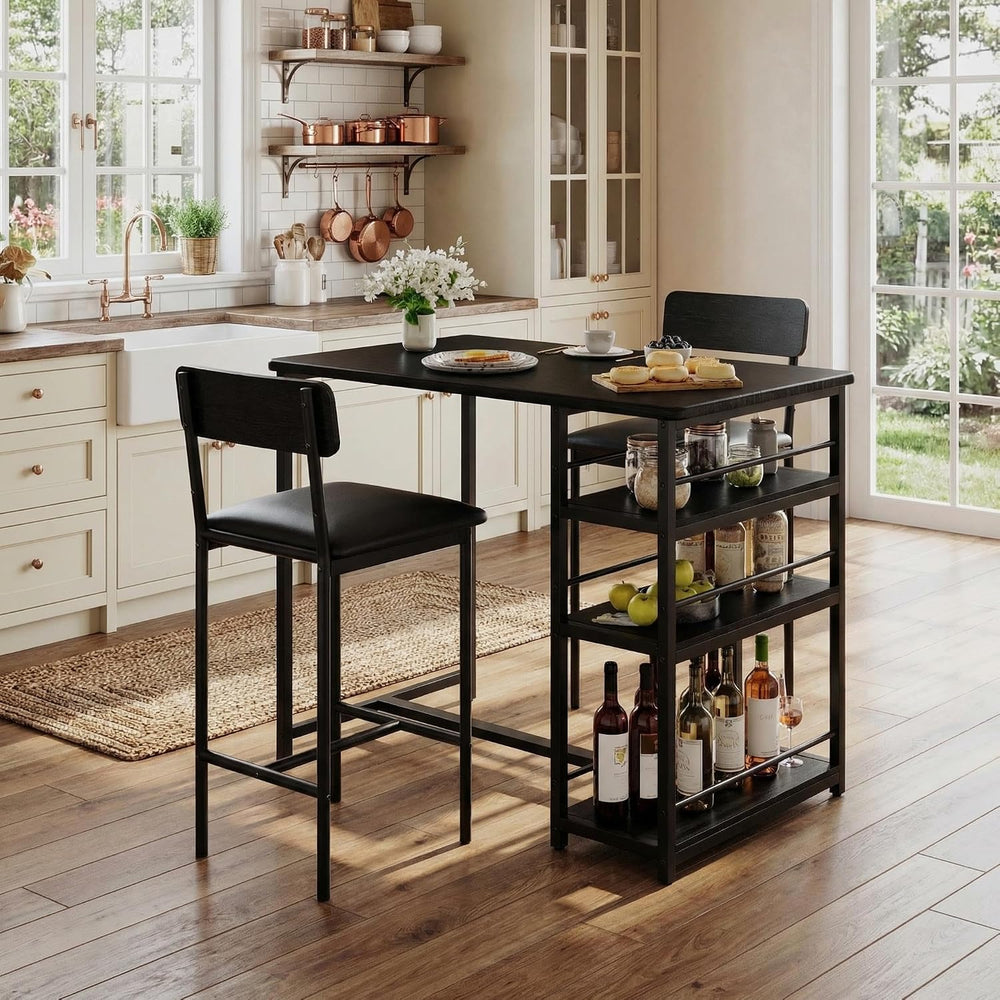 IDEALHOUSE Dining Table Set for 2, Counter Height Kitchen Table and Chairs, B...