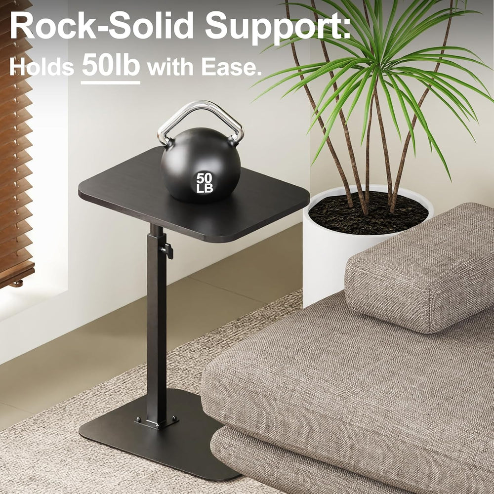 HzTinT Side Table Sofa Tray for Couch Heavy Metal Base Swivel/Adjustable Heig...