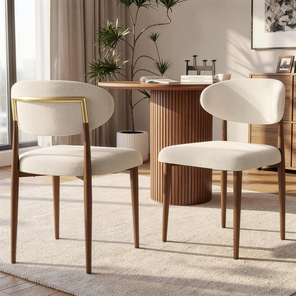300LBS Dining Chairs Set of 2,Metal Kitchen Chairs,Modern Fabric Upholstered ...