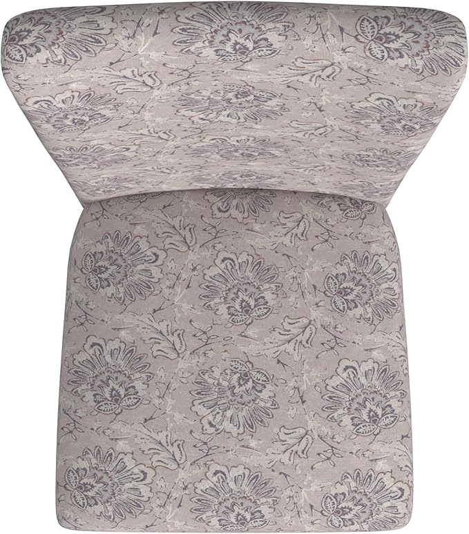 HomePop Classic Parsons Dining Chair -Gray Linen Artistic Floral Print (Set of 2)