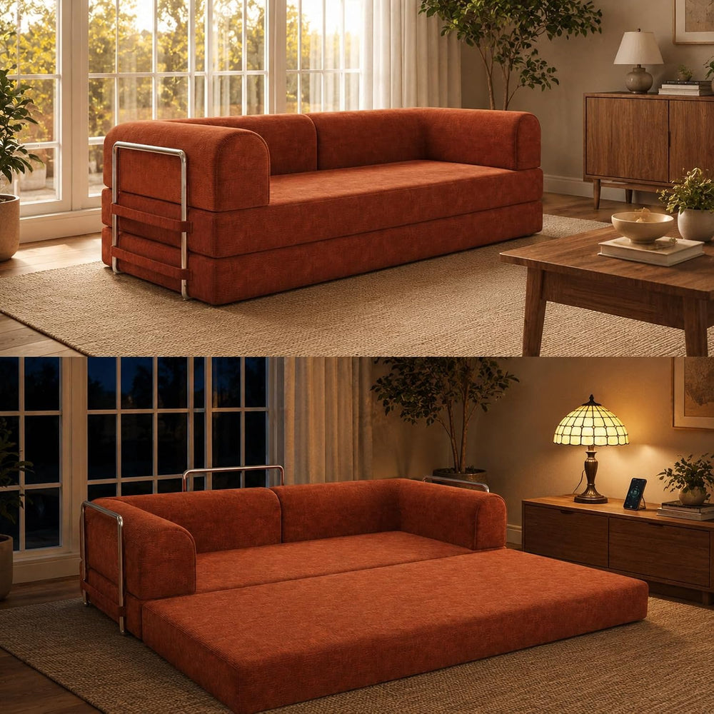 WHGBJA 79" 5 in 1 Convertible Sofa Bed Couch, Modular Sectional, Lovesea...