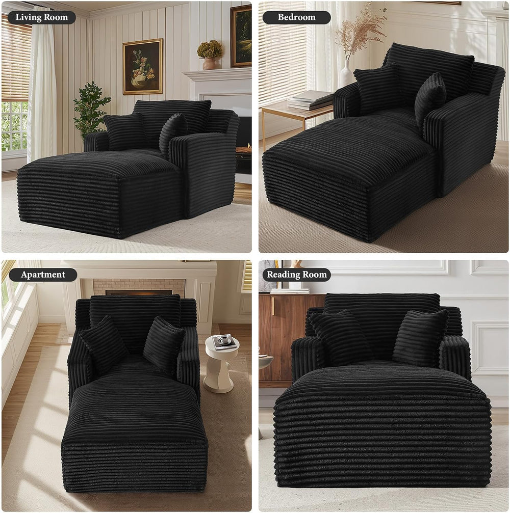 65.4" Chaise Lounge Chair Indoor, Oversized Couch | No Assembly, Cloud C...