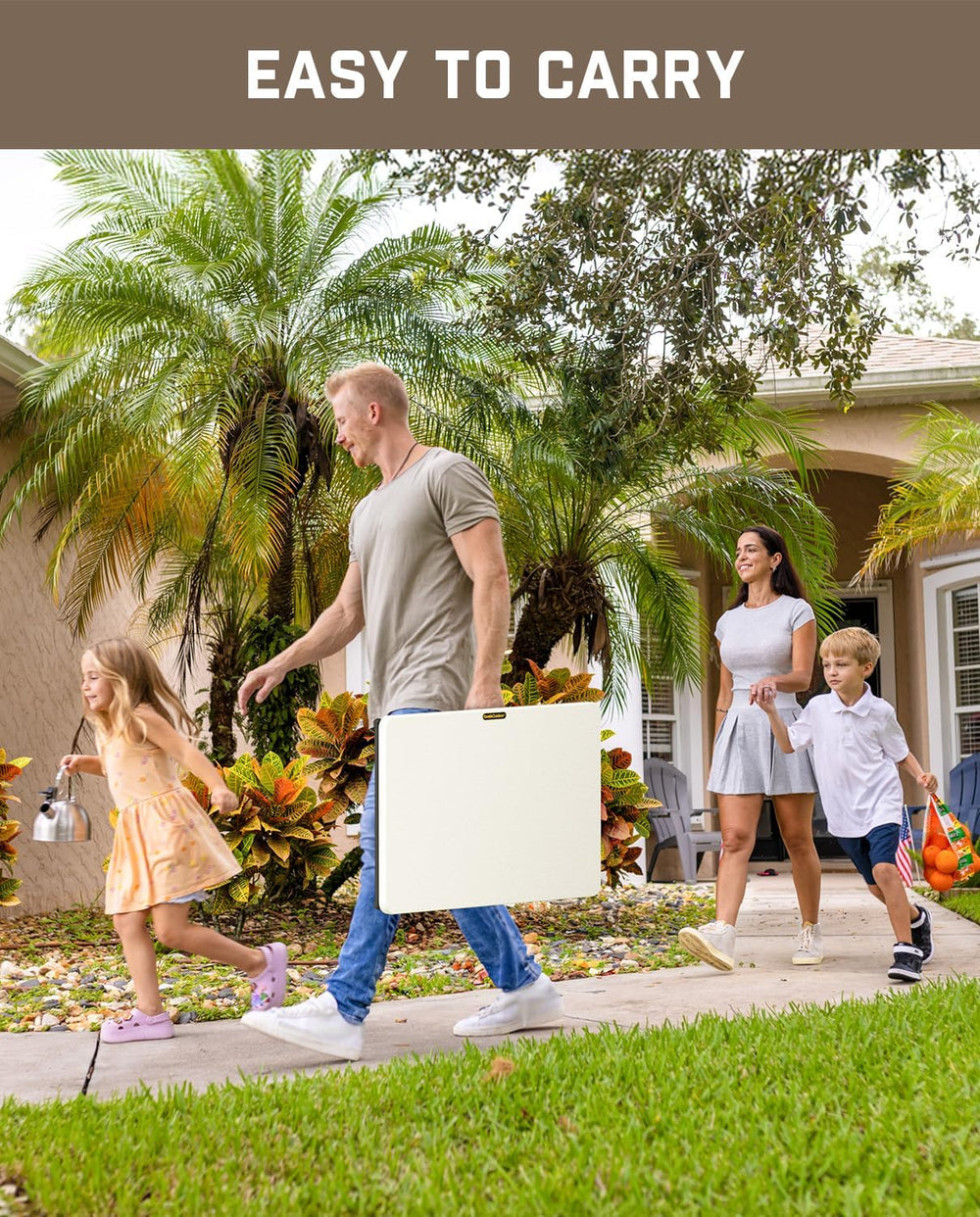 FanttikOutdoor Small Folding Table Quick Adjust 3 Heights, TV Tray, Dining | ...