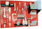 Wall Control 30-WRK-400RB Standard Workbench Metal Pegboard Tool Organizer,Red/Black