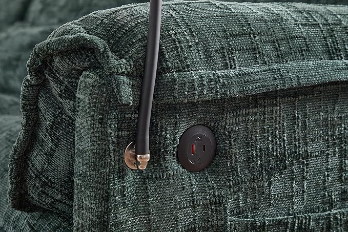 Ball & Cast Modular Sectional Sofa,Comfy Cloud Couch with Movable Storage Ottoman,L Shaped Sectional Sofa W/USB Charging Port,Phone Holder and Side Pocket,Chenille Fabric,for Living Room,Emerald,109"