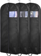 54" Suit Bags for Closet Storage and Travel, Gusseted Hanging Garment Bags for Men Suit Cover With Handles for Clothes, Coats, Jackets, Shirts（3 Packs）