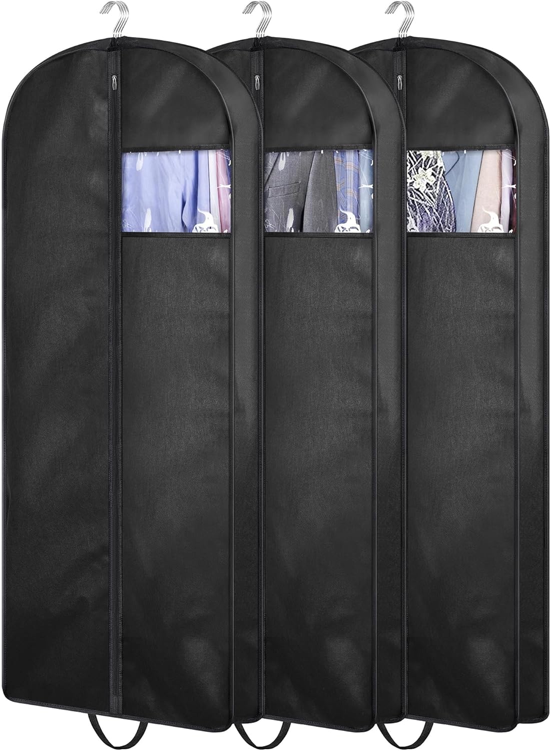 54" Suit Bags for Closet Storage and Travel, Gusseted Hanging Garment Bags for Men Suit Cover With Handles for Clothes, Coats, Jackets, Shirts（3 Packs）
