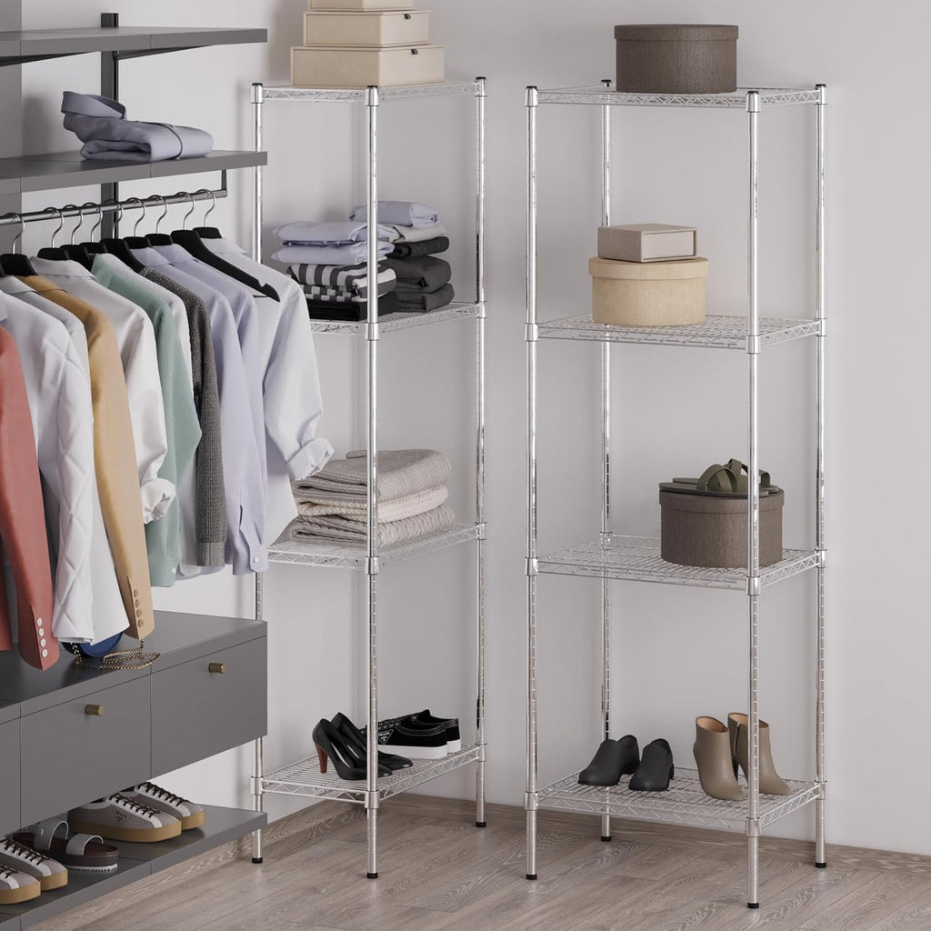 18" Deep x 24" Wide x 74" Height Wire Shelving Kit | 4-Tier | NSF Commercial Storage Rack Unit