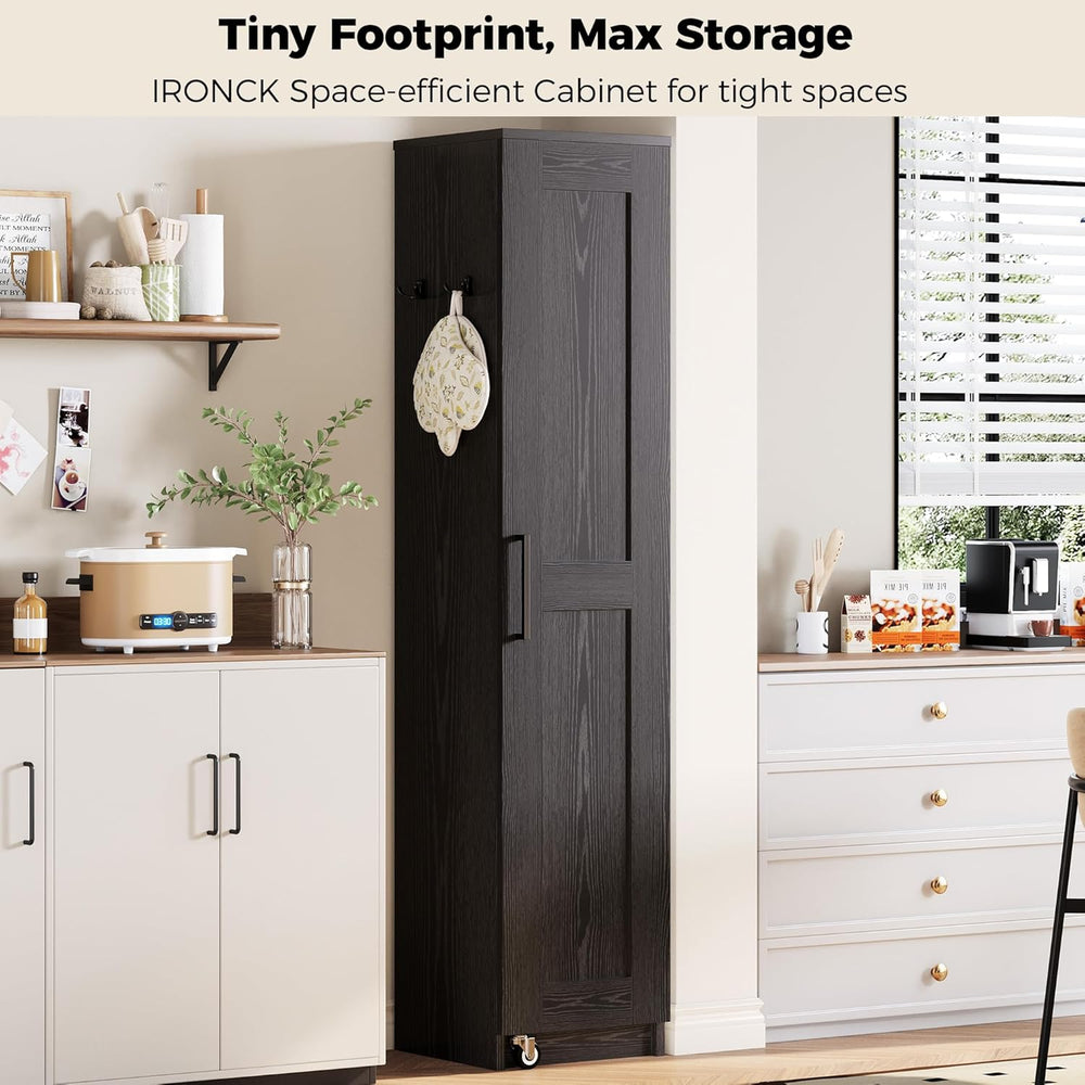 IRONCK Narrow Kitchen Pantry Storage Cabinet, 72" Slim Single Door with ...
