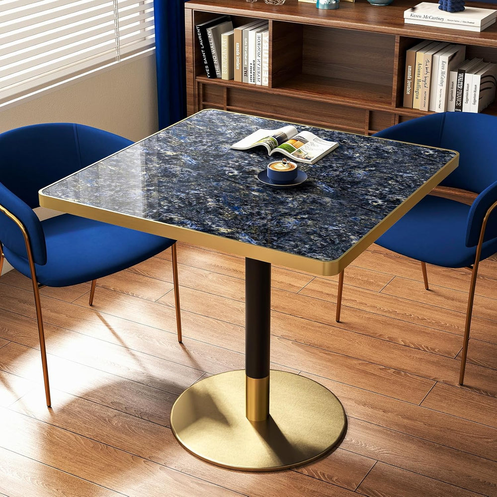 31.5'' Tulip Table, Square Pedestal Dining Table with Sintered Stone ...