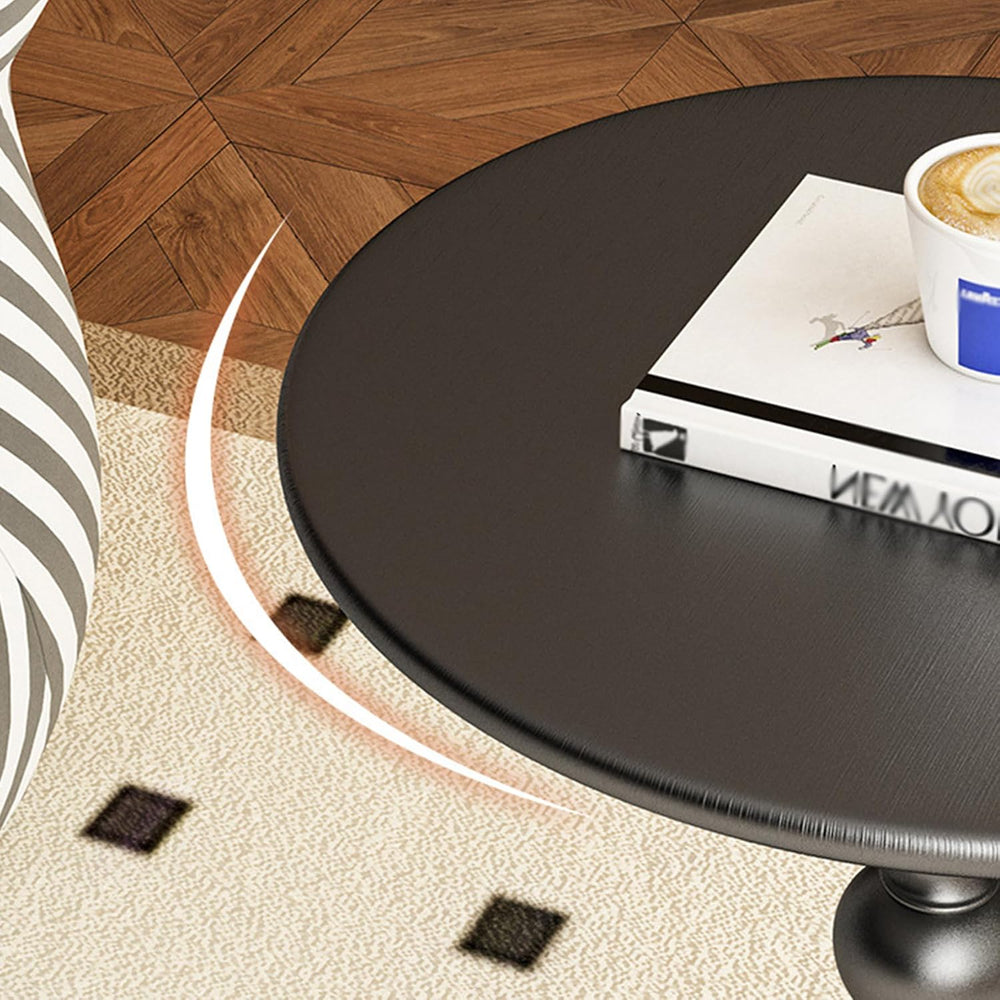 Round Side Table,Carbon Steel End Table,Small Accent Table,for Small Space Li...