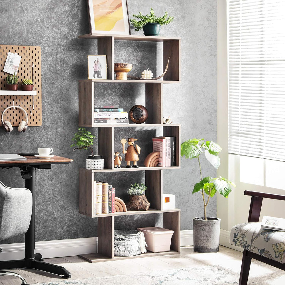 VASAGLE 5-Tier Bookcase, Open Storage, 27.6 x 9.4 x 62.6 Inches