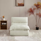 Dineli Bean Bag Chairs for Adults, Beanbag Chair Lounge Sofa Comfy Reading Chair for Bedroom & Living Room, Memory Foam Lazy Floor Couch, White