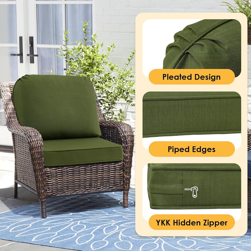 Outdoor Cushions for Patio Furniture Set of 2, 24"x24" Water Repell...