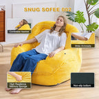 Giant Bean Bag Chair with Armrests - Oversized Cozy Seating for Adults, Corduroy Fabric & High - Density Foam Filling, Ideal Lounge for Living Room, Bedroom & Gaming Room (Corn Yellow)