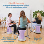ECR4Kids Active Storage Wobble Stool, 18in Seat Height, Childrens Furniture, Light Purple/Light Grey