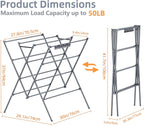 HOMIDEC Drying Rack Clothing,Large 12 Drying Poles with Sock Clips Clothes Drying Rack,Foldable Portable Laundry Drying Rack for Air Drying Clothing,Towels,Delicate Eac,Indoor Outdoor Use.Silver