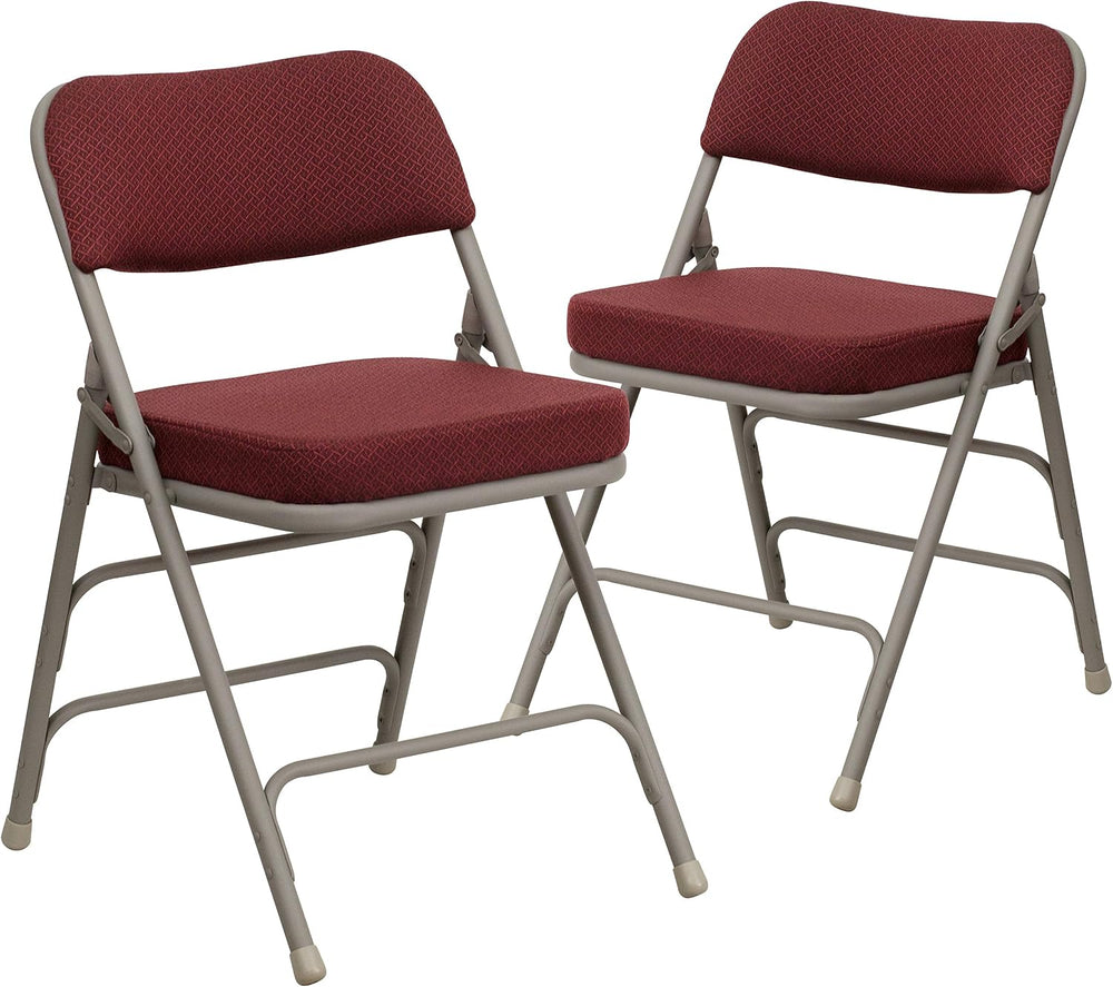 Flash Furniture Hercules Series Metal Folding Chairs with Cushioned Seat, Fab...