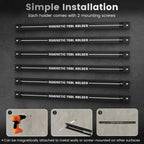 Goplus 6PCS 18" Magnetic Tool Holder, Wall Mounted 176LBS Capacity Magnetic Tool Organizer, Heavy Duty Metal Tool Rack, Tool Magnet Bar, Magnetic Tool Holder Strip for Garage Workshop