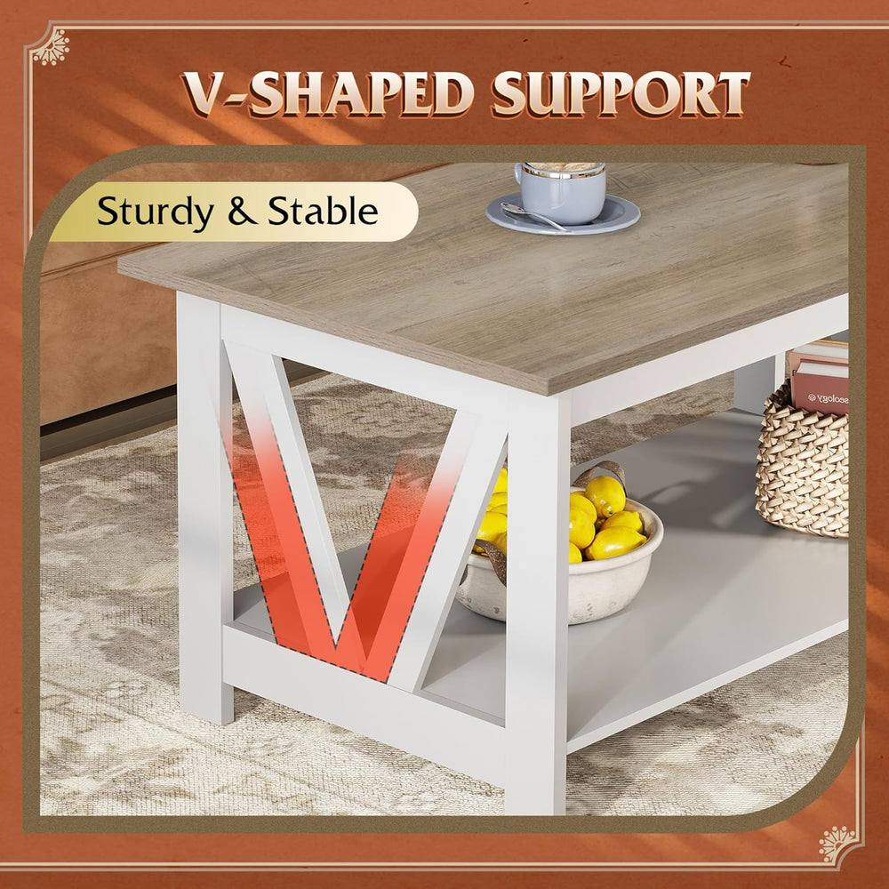 WLIVE Coffee Table with End Table