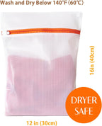 4 Pack Mesh Laundry Bags for Delicates 12inx16in (30cmx40cm), Dryer Safe, Breathable Fine Net, Sturdy Anti-Rust Zipper, Mesh Laundry Bags for Lingerie, Bra, Underwear, Sneakers, Socks, Laundry Club™