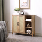 Mid-Century Modern Storage Cabinet, with Open Shelves & Adjustable Shelves, for Living Dining Room,for Kitchen Home