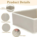 SHENLIU 12 Pack Foldable Cloth Storage Box, Drawer Organizer Clothes, Underwear Organizer, Closet Organizers and Storage Dresser Dividers for Clothes Underwear Bras Socks Lingerie Clothing, Beige