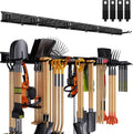 Garage Tool Organizer Wall Mounted, 64 Inches Adjustable Garden Tool Organizer Rack, 20 Pcs Heavy Duty Yard Tool Organizer Hold Up to 900lbs